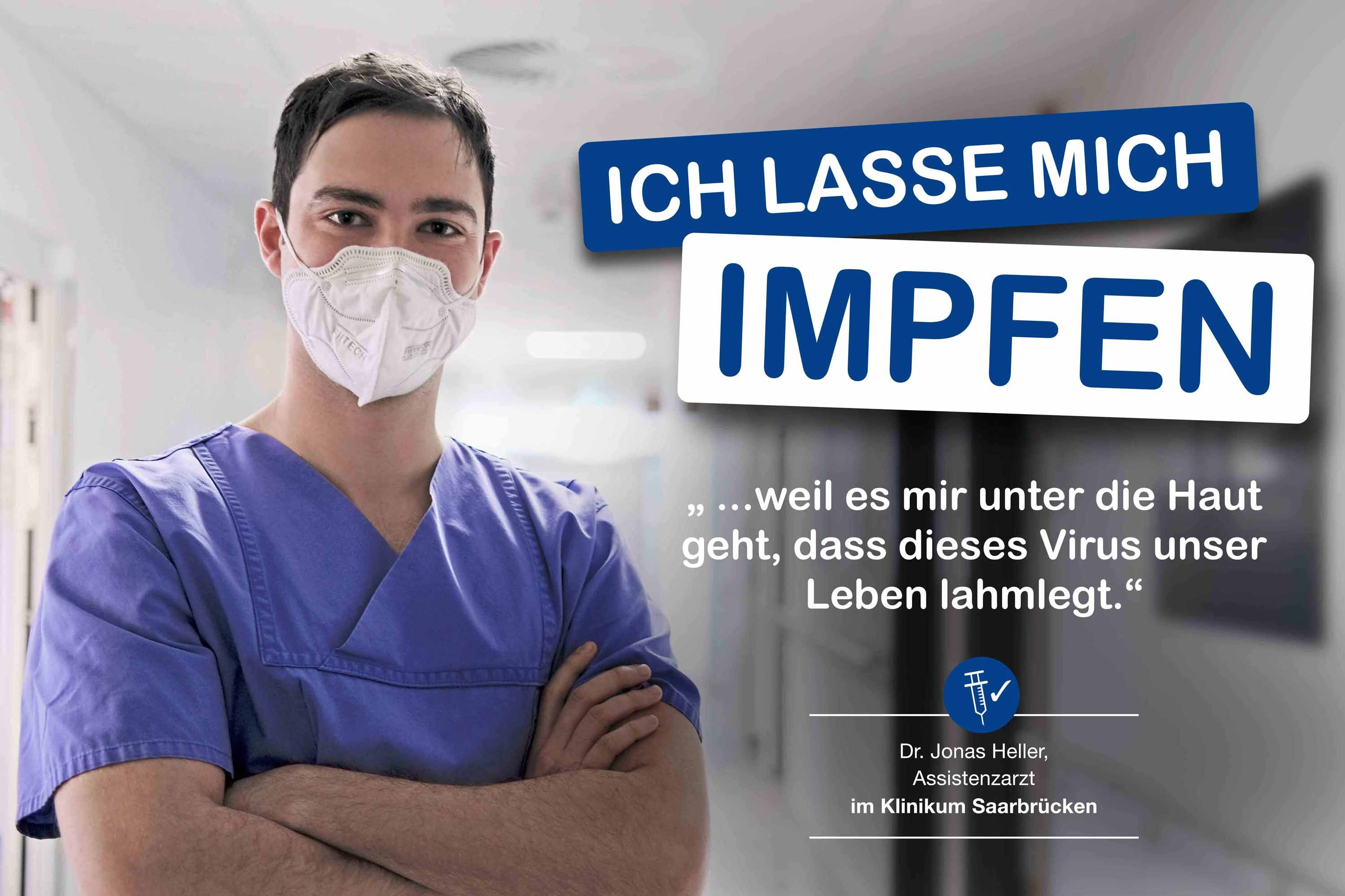 Impfkampagne Klinikum Saarbrücken: Dr. Jonas Heller, Assistenzarzt