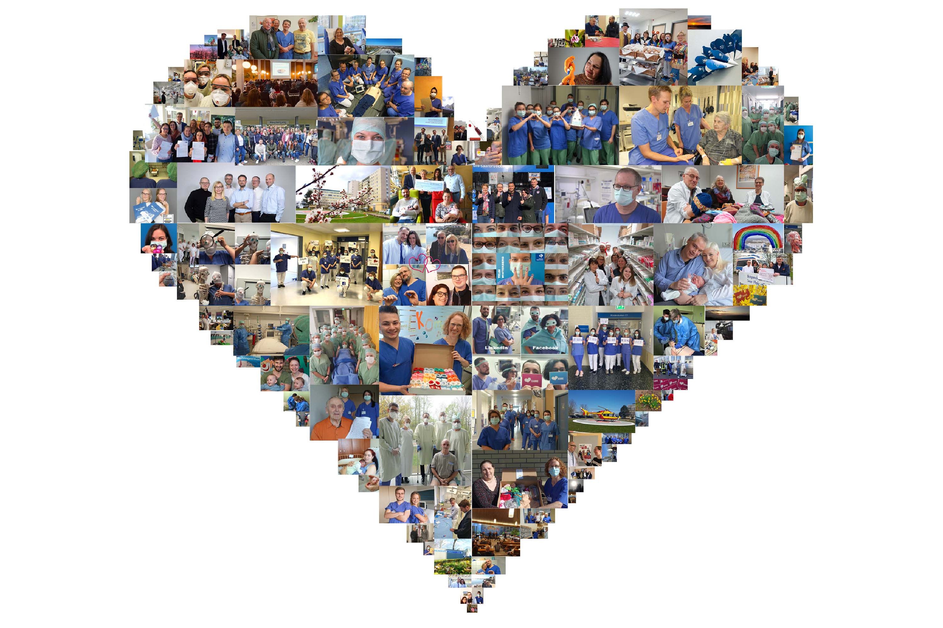 Herzcollage Bilder aus dem Klinikum Saarbrücken