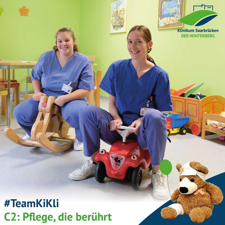 Serie #TeamKiKli: C2 – Pflege, die berührt; Praktikantinnen Celine Boutreau und Constanze Kocher