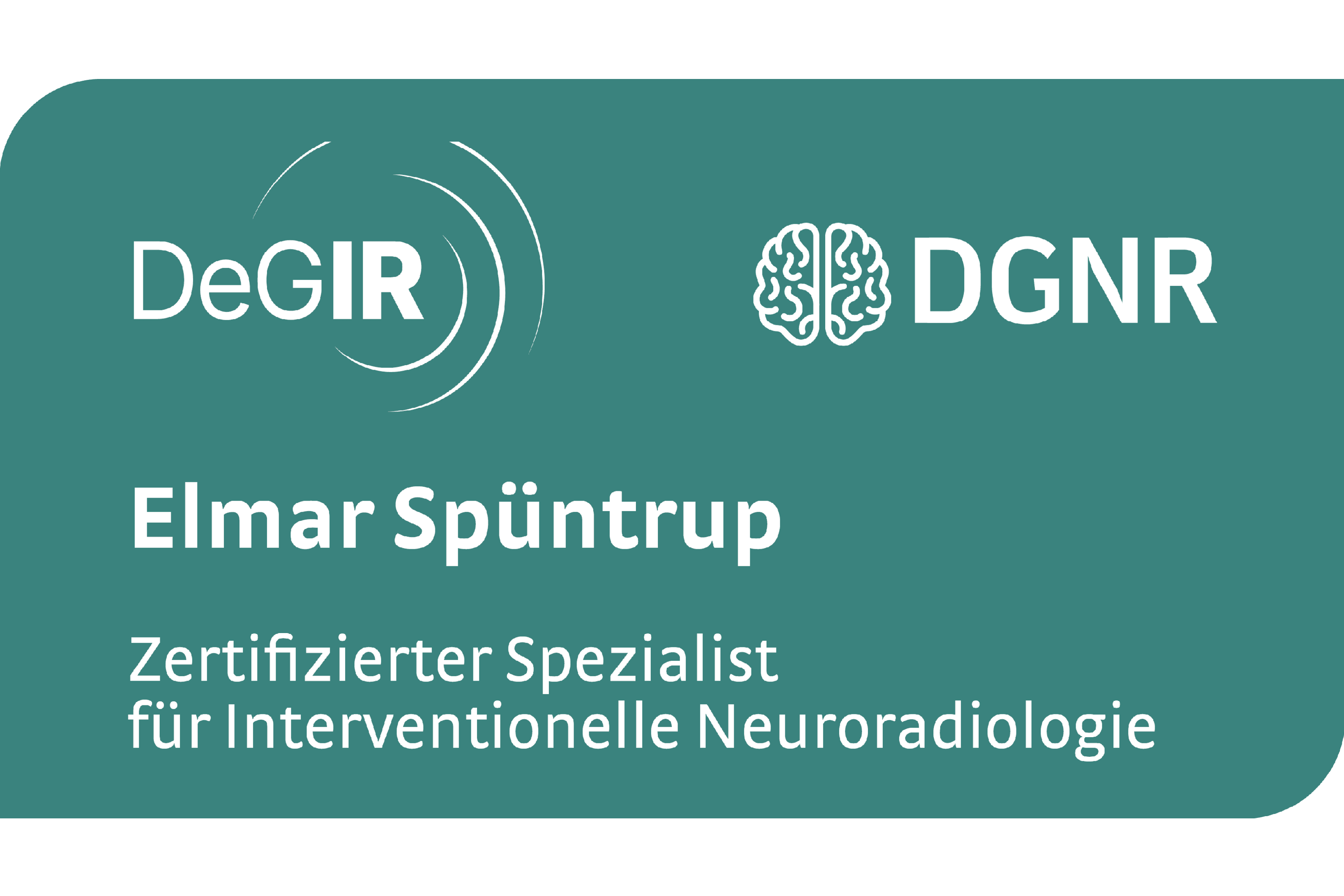 Ein Zertifikat mit dem Titel Interventionelle Neuroradiologie