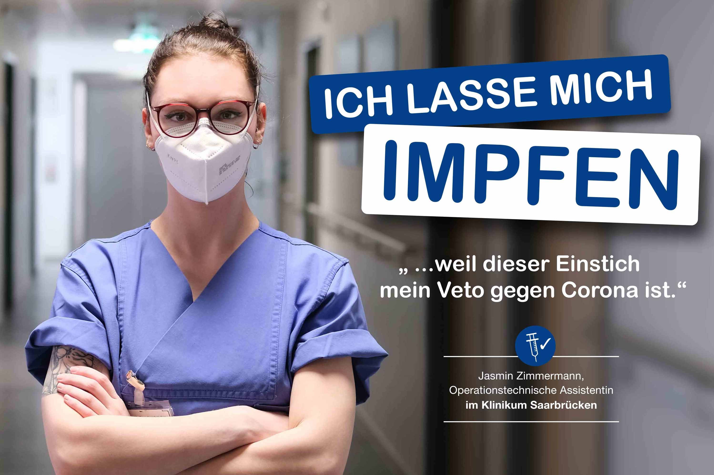 Impfkampagne Klinikum Saarbrücken: Jasmin Zimmermann, OTA